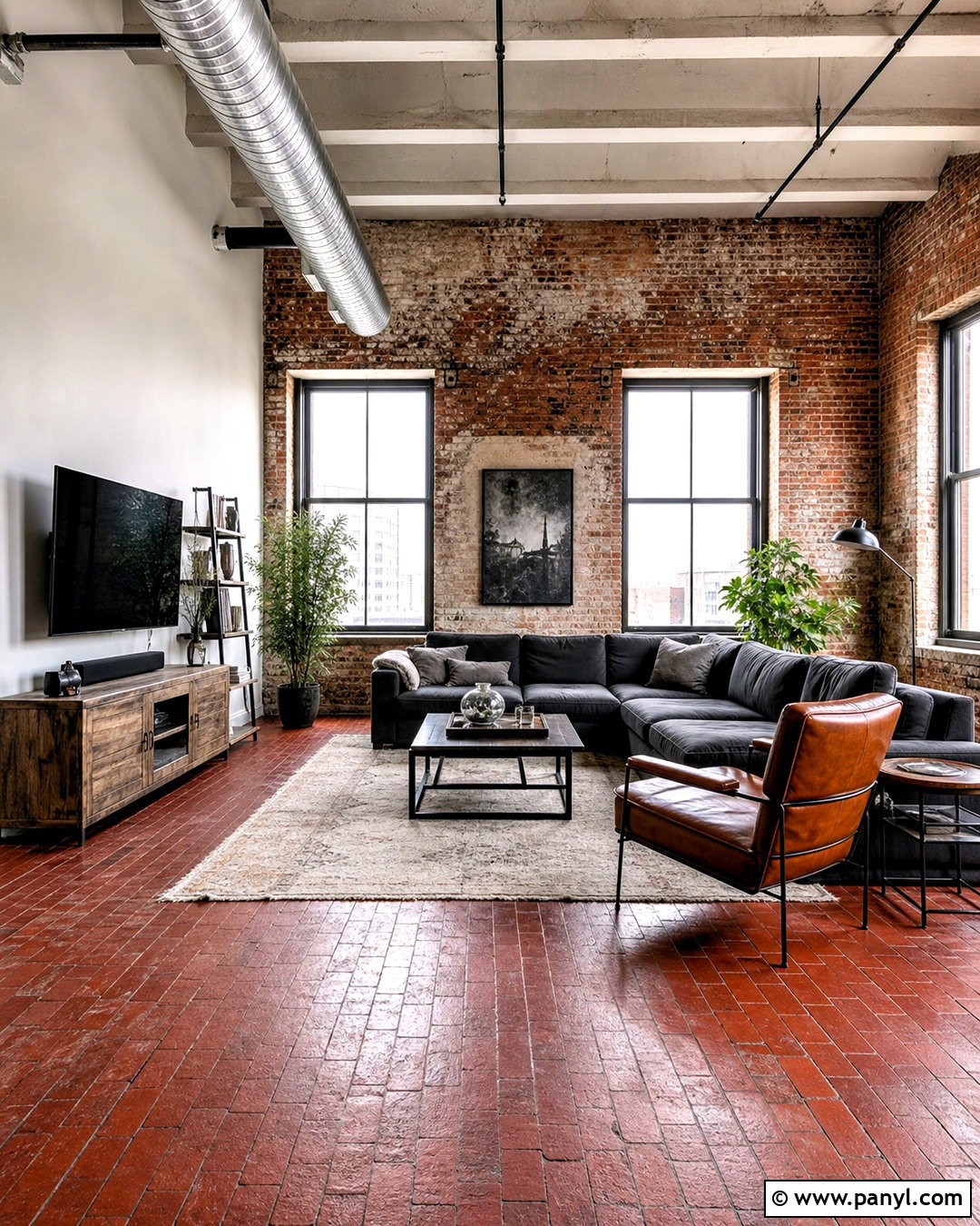 Industrial Red Floor Living Room - 20 red floor living room ideas