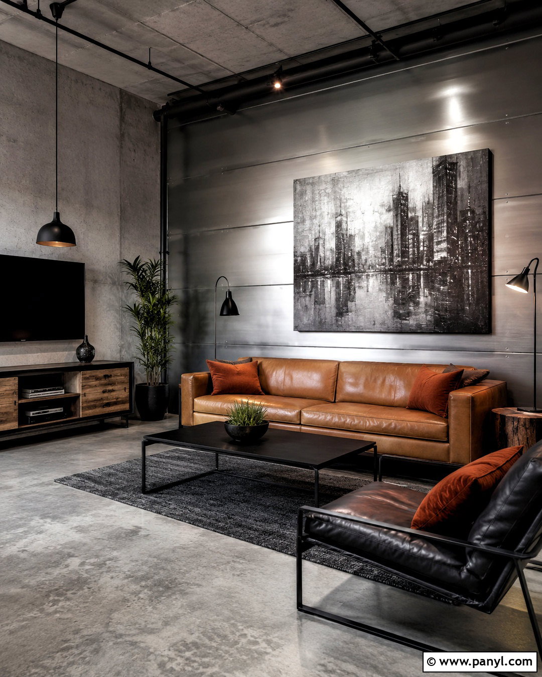 Industrial Silver Brushed Metal Wall - 35 silver shimmer wall ideas