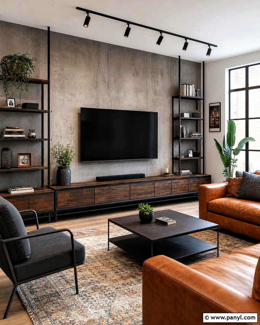 Industrial TV Unit - 20 tv unit design modern ideas