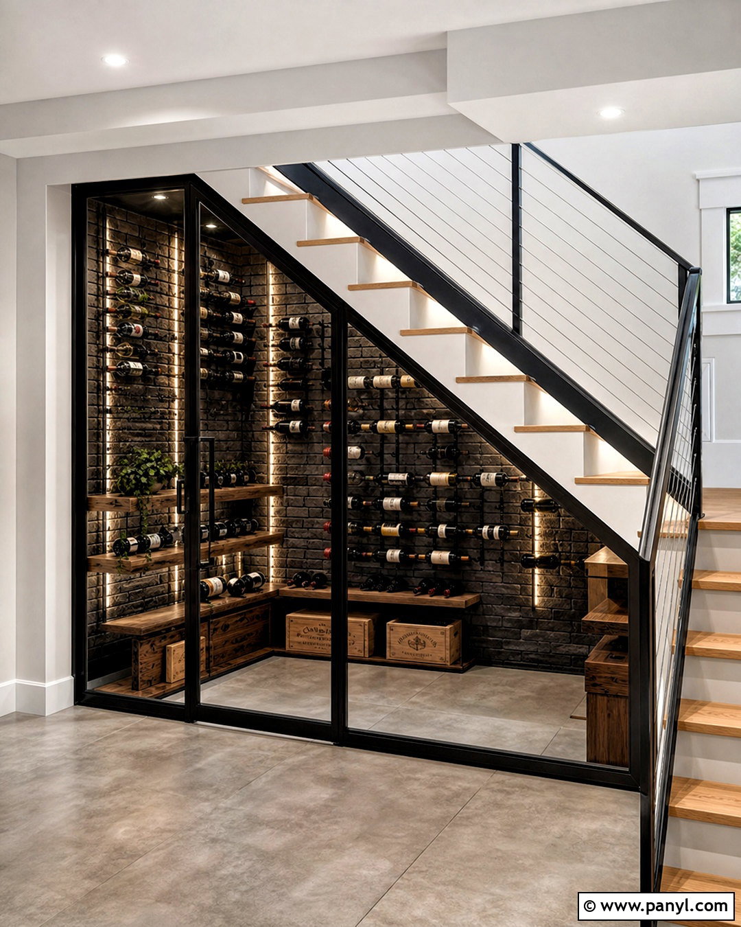 Industrial Under Stairs Wine Cellar - 20 under stairs wine cellar modern ideas