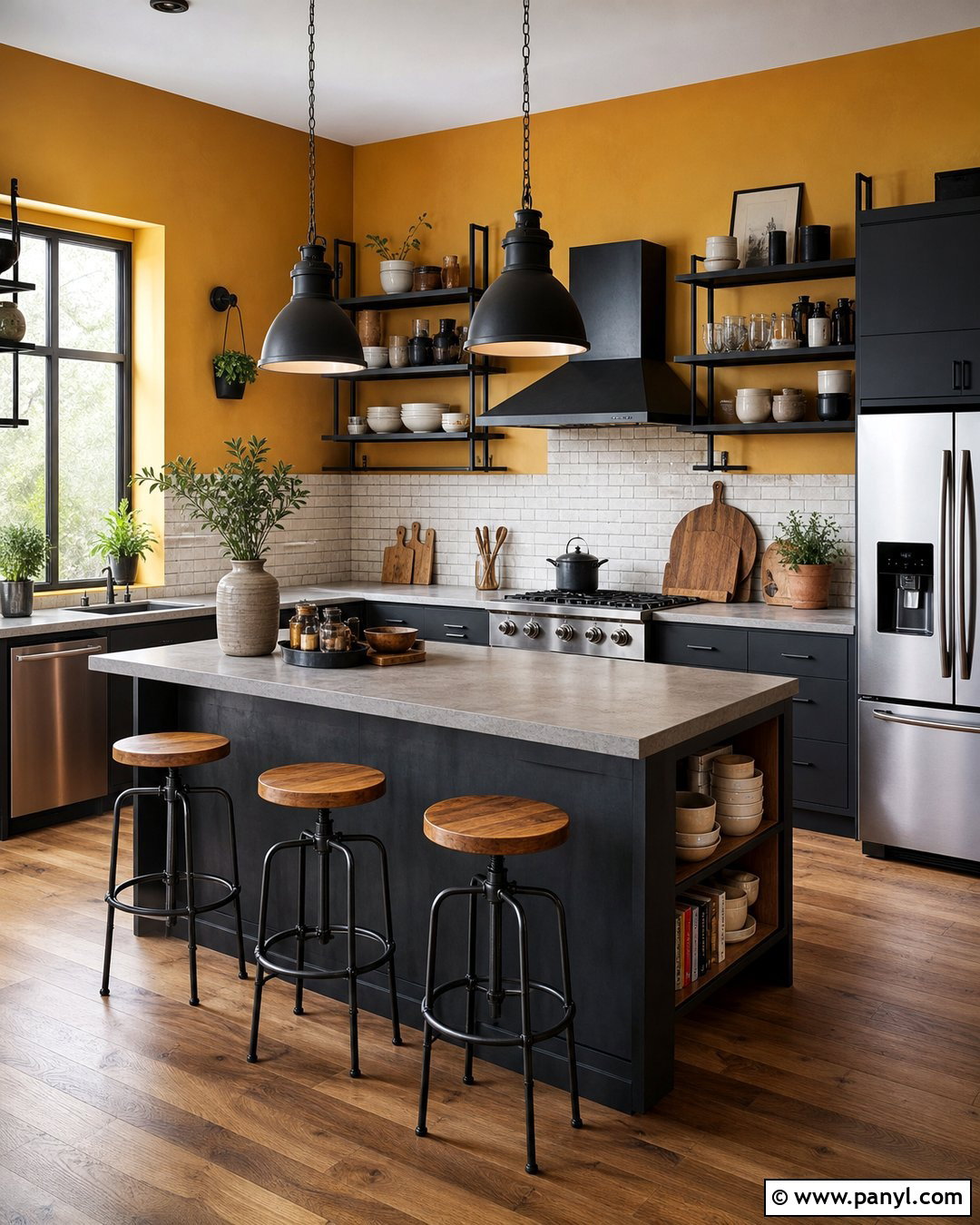 Industrial Yellow Kitchen Walls - 45 Yellow Kitchen Walls