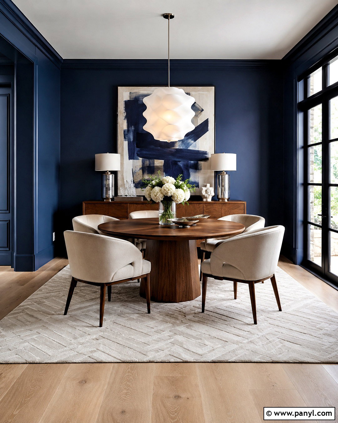 Ink Blue Dark Walls Dining Room - 40 dark walls