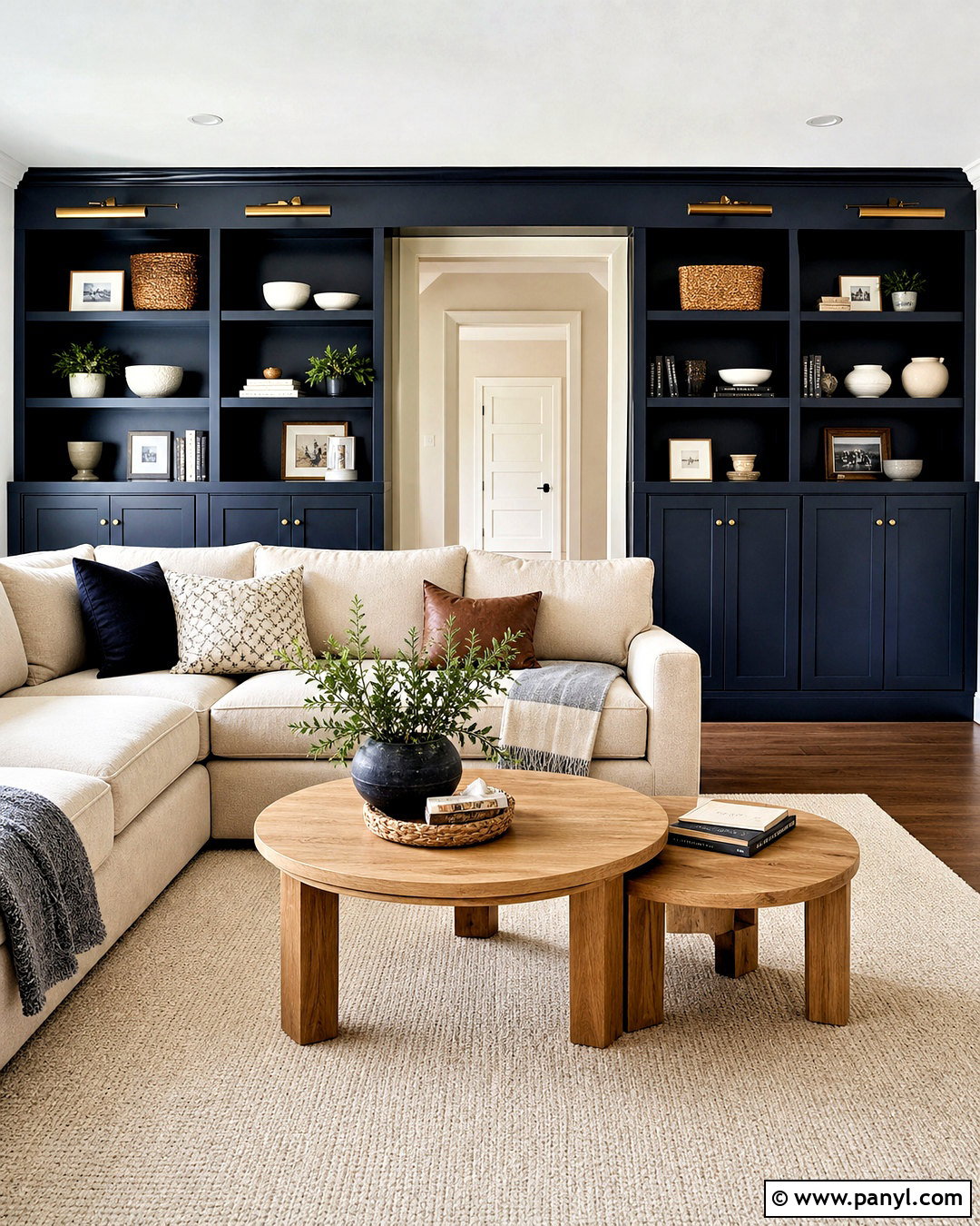 Inky Blue Built-Ins With Cream Walls - 20 inky blue sherwin williams ideas