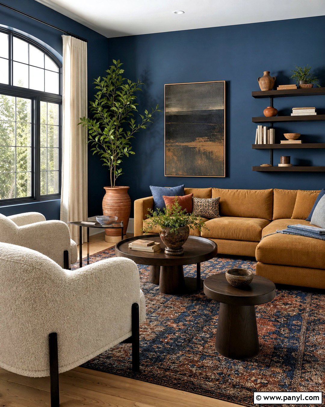 Inky Blue Living Room With Tan Furniture - 20 inky blue sherwin williams ideas