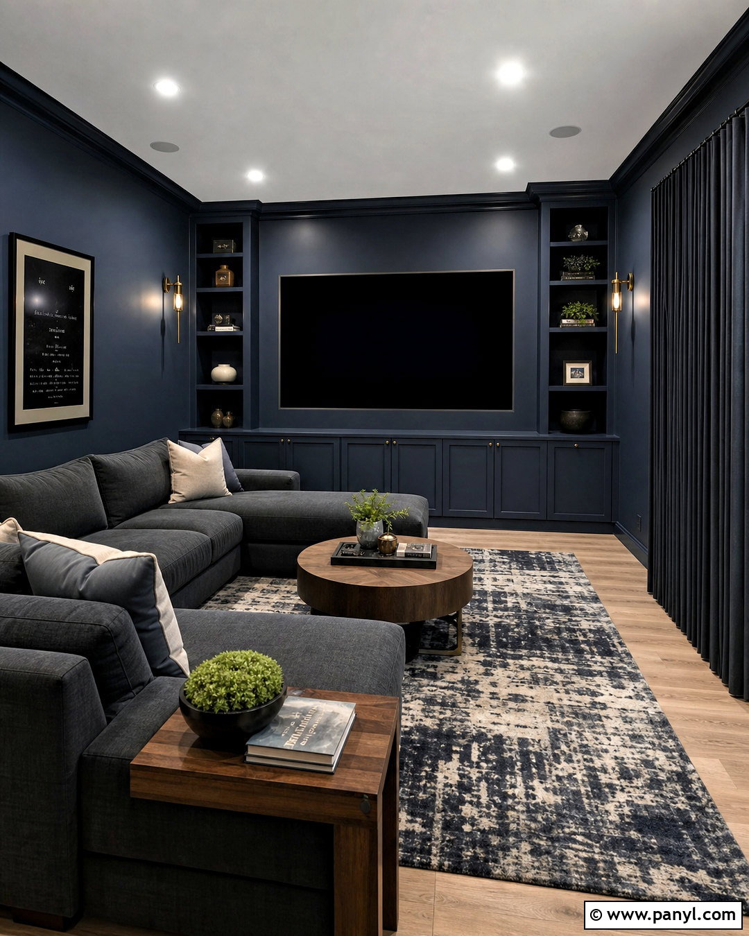 Inky Blue Media Room - 20 inky blue sherwin williams ideas