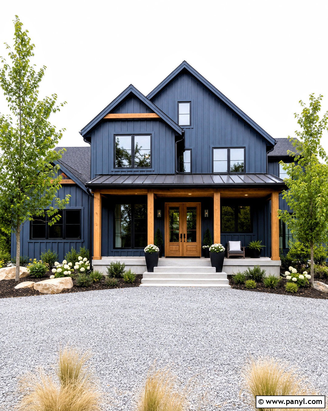 Inky Blue Modern Farmhouse Exterior - 20 dark blue exterior house colors