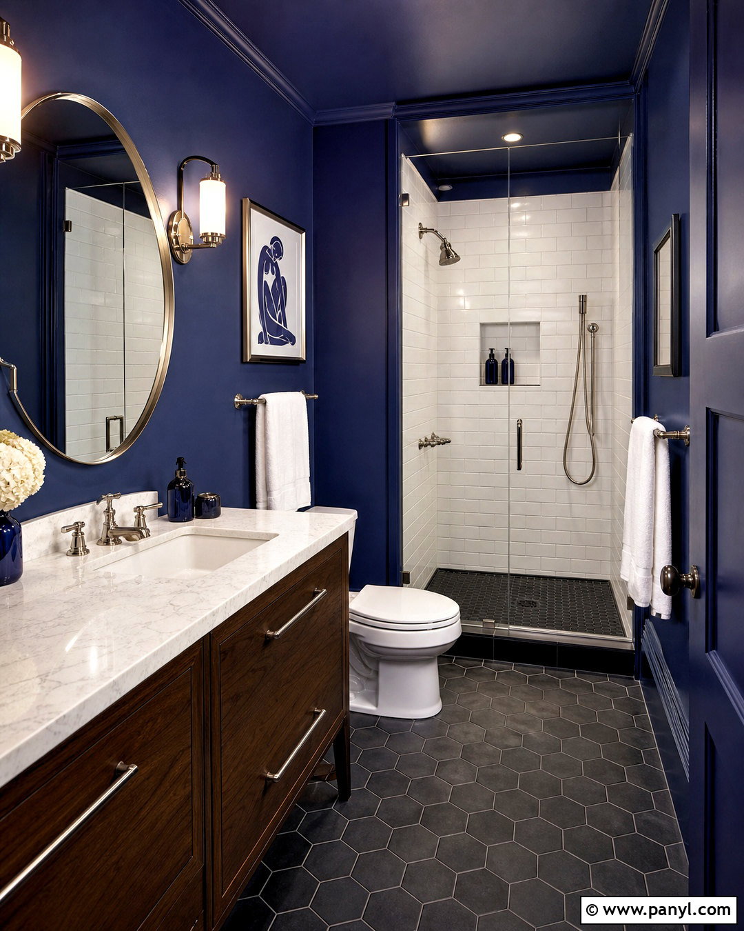 Inky Indigo Bathroom Paint - 20 moody bathroom paint colors