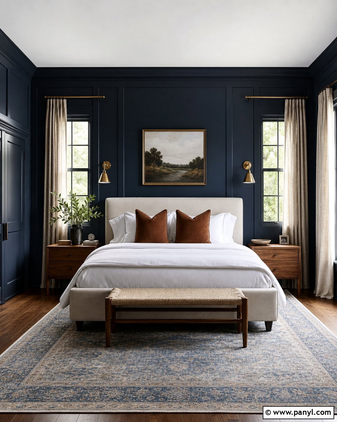 Inky Navy Wall Color Bedroom - 30 Moody Wall Color Ideas