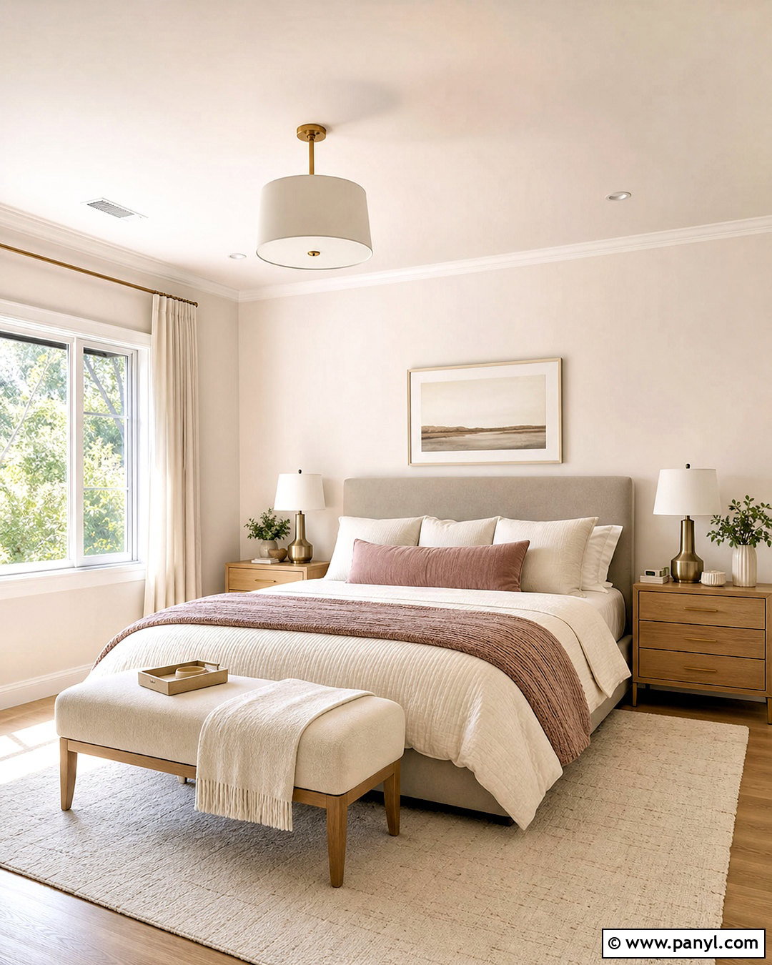 Intimate White Bedroom With Tonal Blush - 20 intimate white sherwin williams ideas