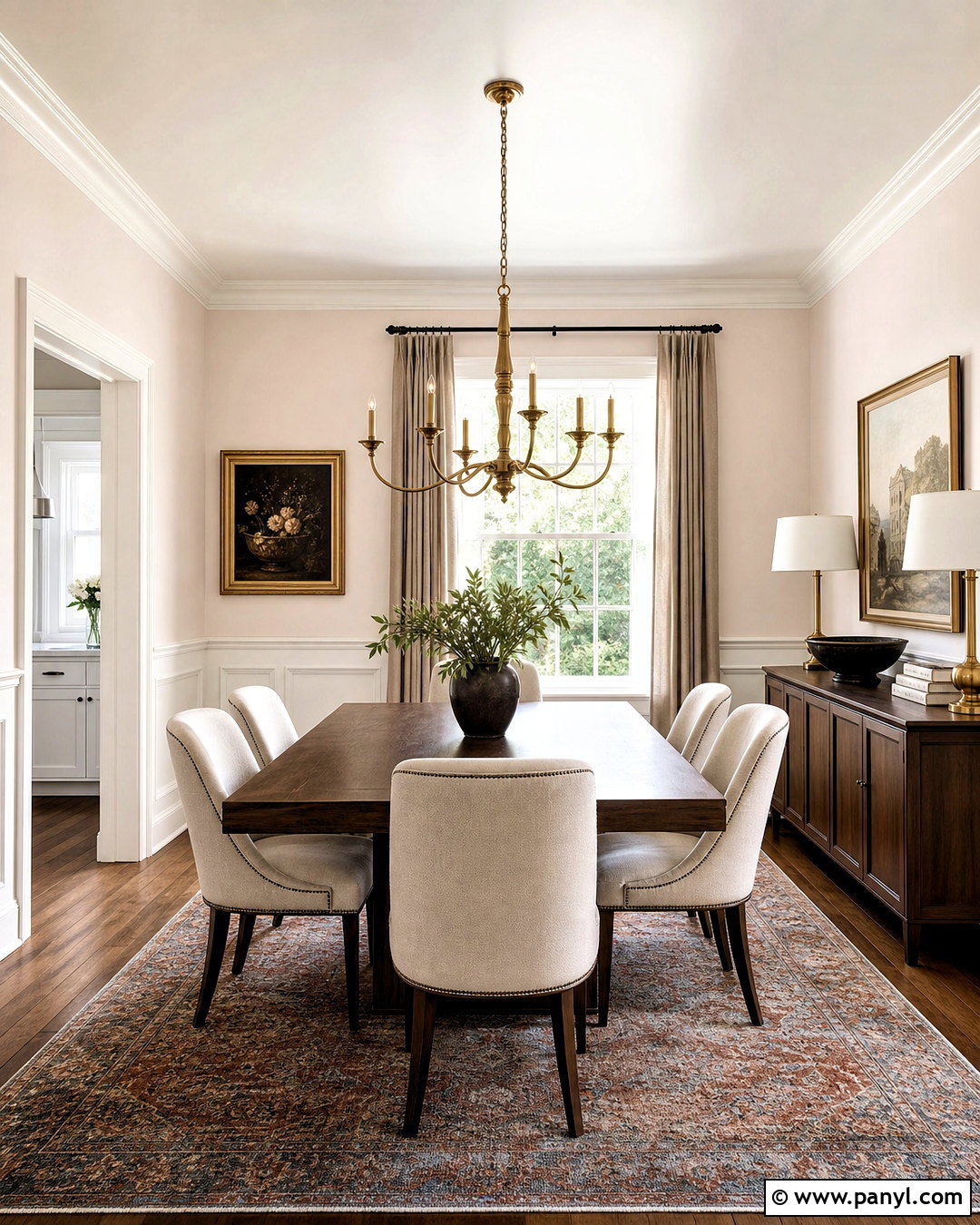 Intimate White Dining Room With Walnut Furniture - 20 intimate white sherwin williams ideas