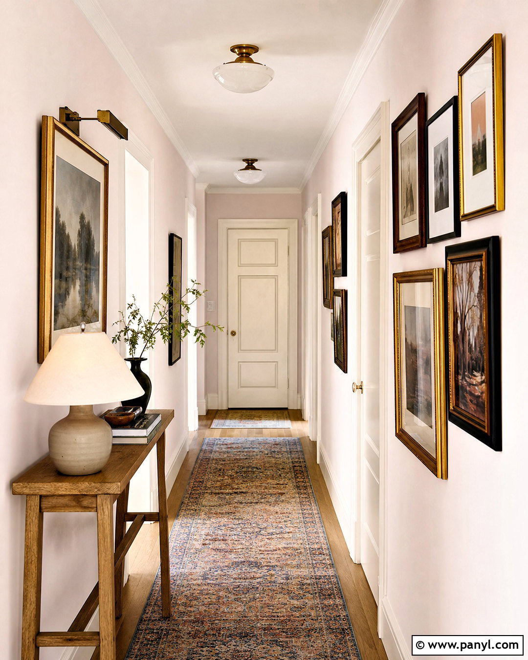 Intimate White Hallway With Gallery Wall - 20 intimate white sherwin williams ideas