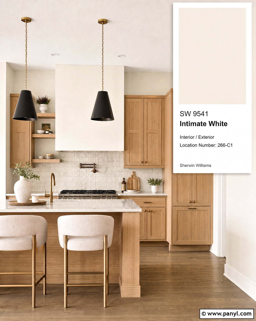 Intimate White Kitchen With Natural Oak Cabinets - 20 intimate white sherwin williams ideas