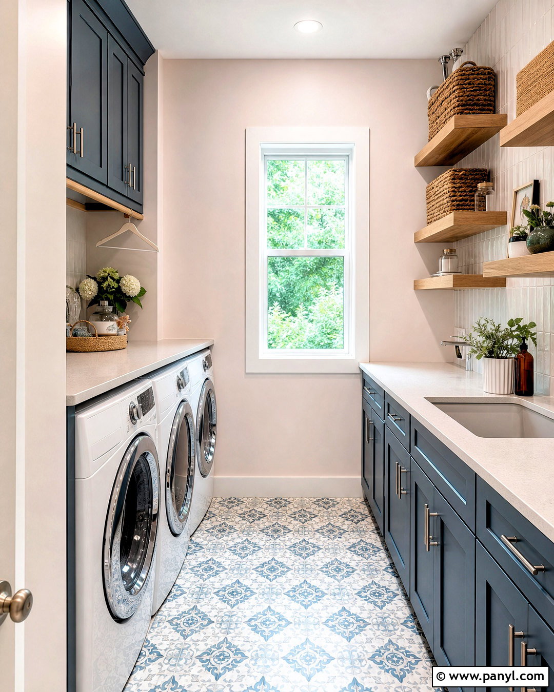 Intimate White Laundry Room With Dusty Blue - 20 intimate white sherwin williams ideas