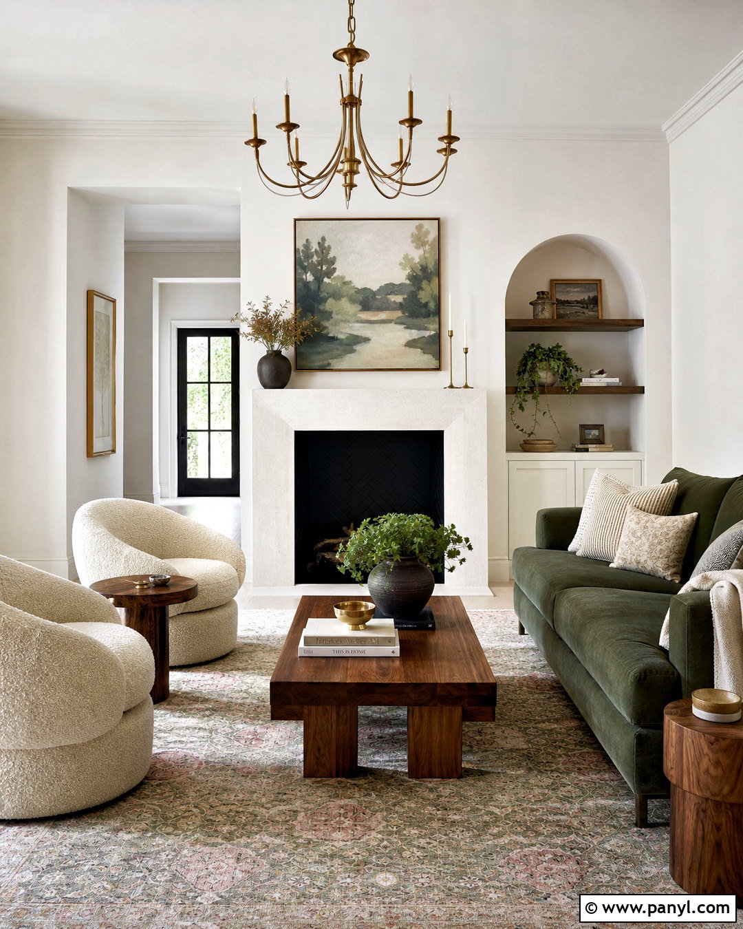 Intimate White Living Room With Sage Green - 20 intimate white sherwin williams ideas