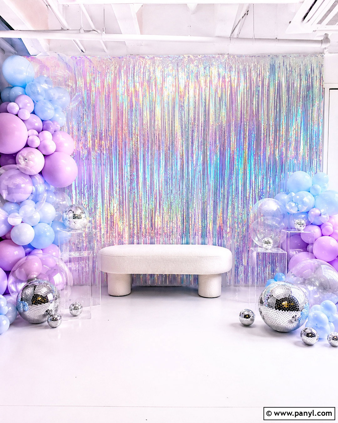 Iridescent Fringe Metallic Backdrop - 20 metallic backdrop ideas