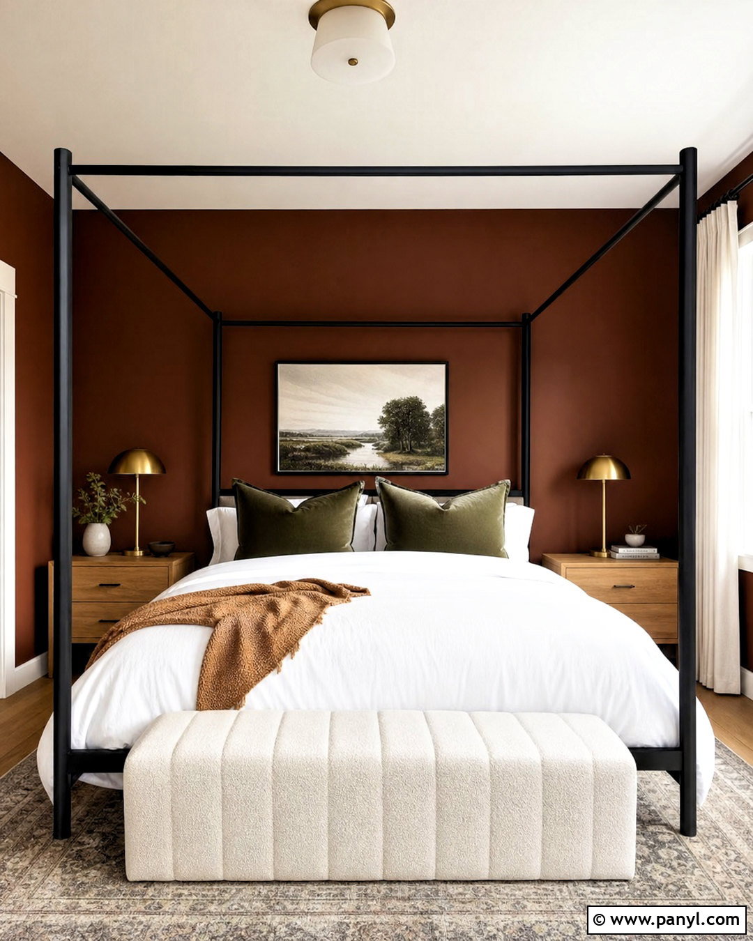 Iron Ore Accent Wall With Canopy Bed - 20 iron ore accent wall bedroom ideas