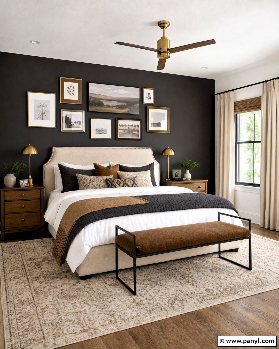 Iron Ore Accent Wall With Gallery Wall - 20 iron ore accent wall bedroom ideas
