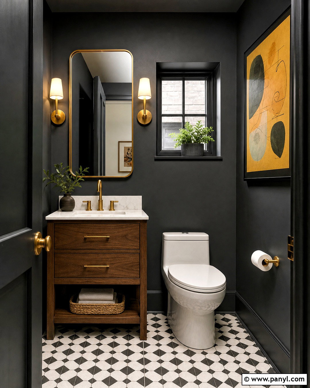 Iron Ore And Brass Powder Room - 20 iron ore color palette ideas