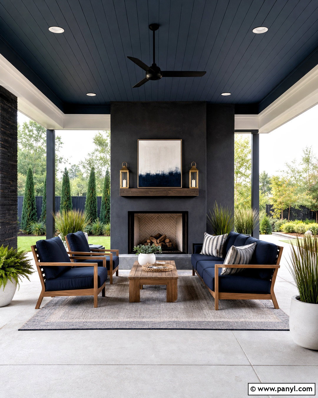 Iron Ore And Navy Covered Patio - 20 iron ore color palette ideas