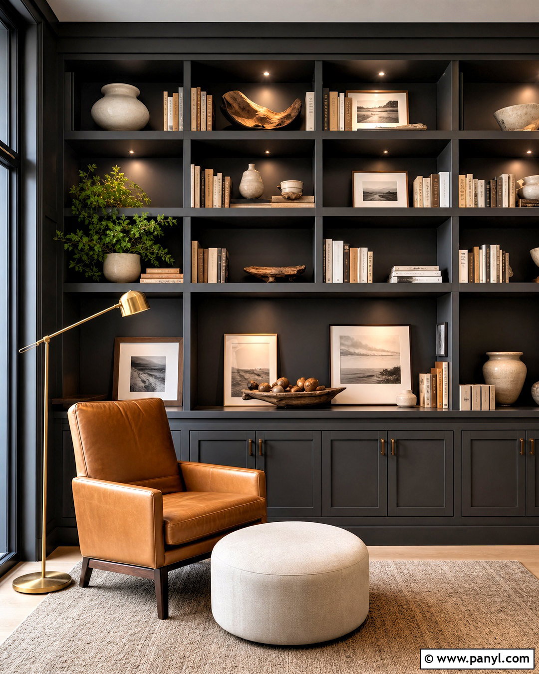 Iron Ore Built-In Bookcase Wall - 20 iron ore accent wall ideas