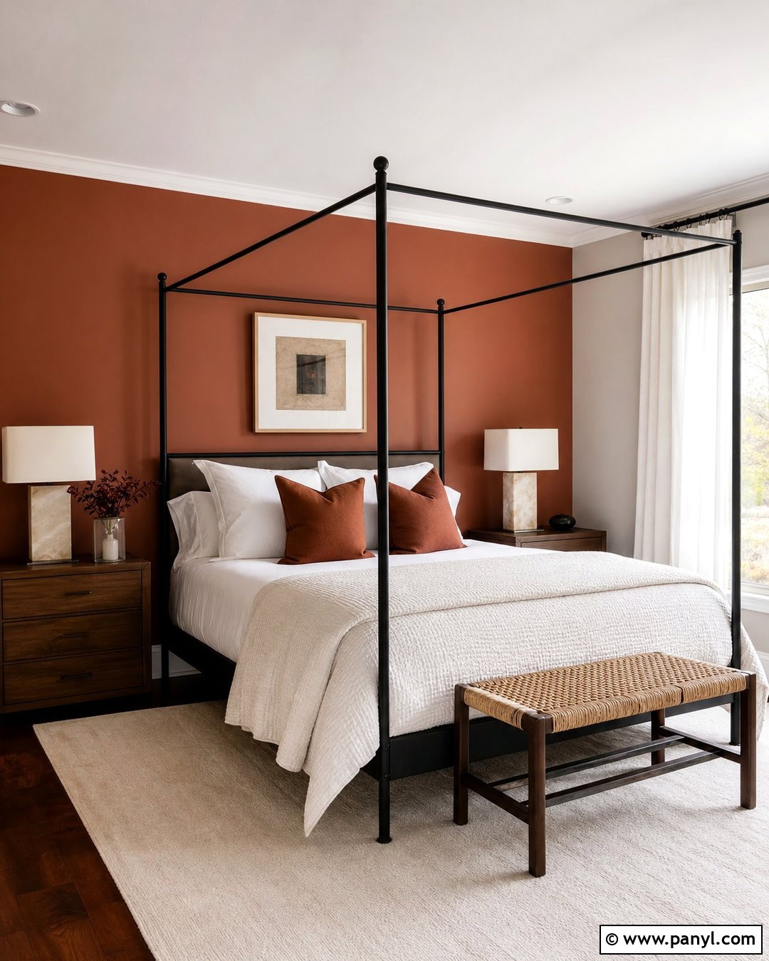 Iron Ore Canopy Bed Accent Wall - 30 Iron Ore Sherwin Williams Accent Wall Ideas