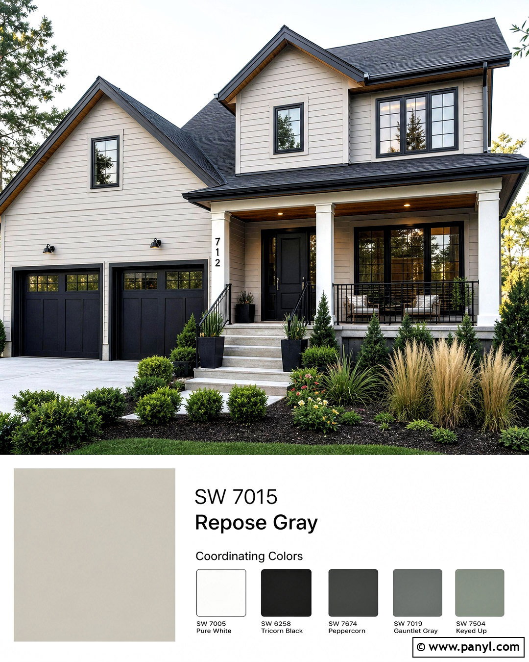 Iron Ore Exterior With Repose Gray - 20 repose gray coordinating colors