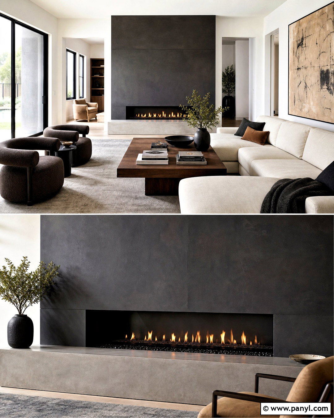 Iron Ore Fireplace In Modern Living Room - 20 iron ore fireplace ideas
