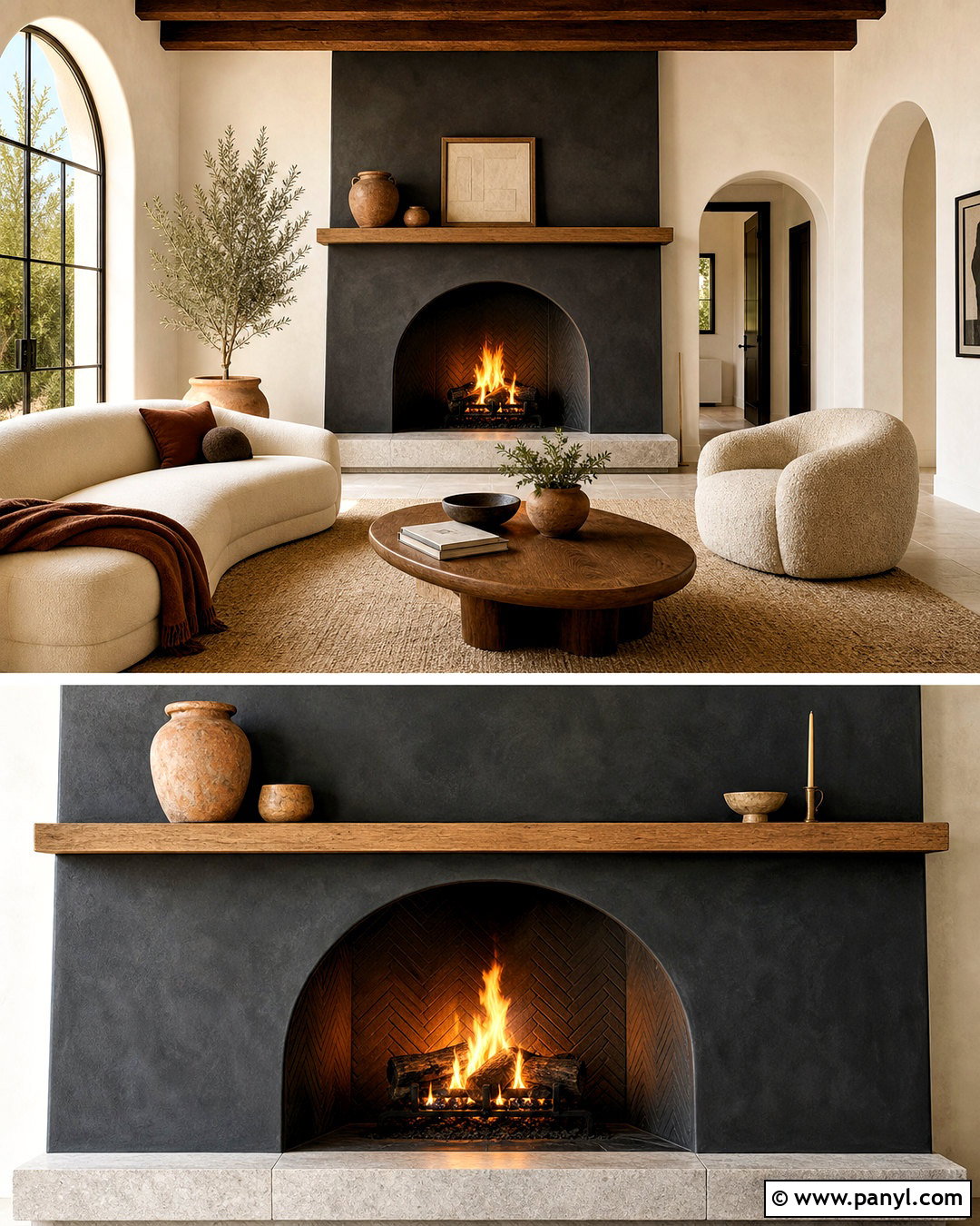 Iron Ore Fireplace With Arched Opening - 20 iron ore fireplace ideas