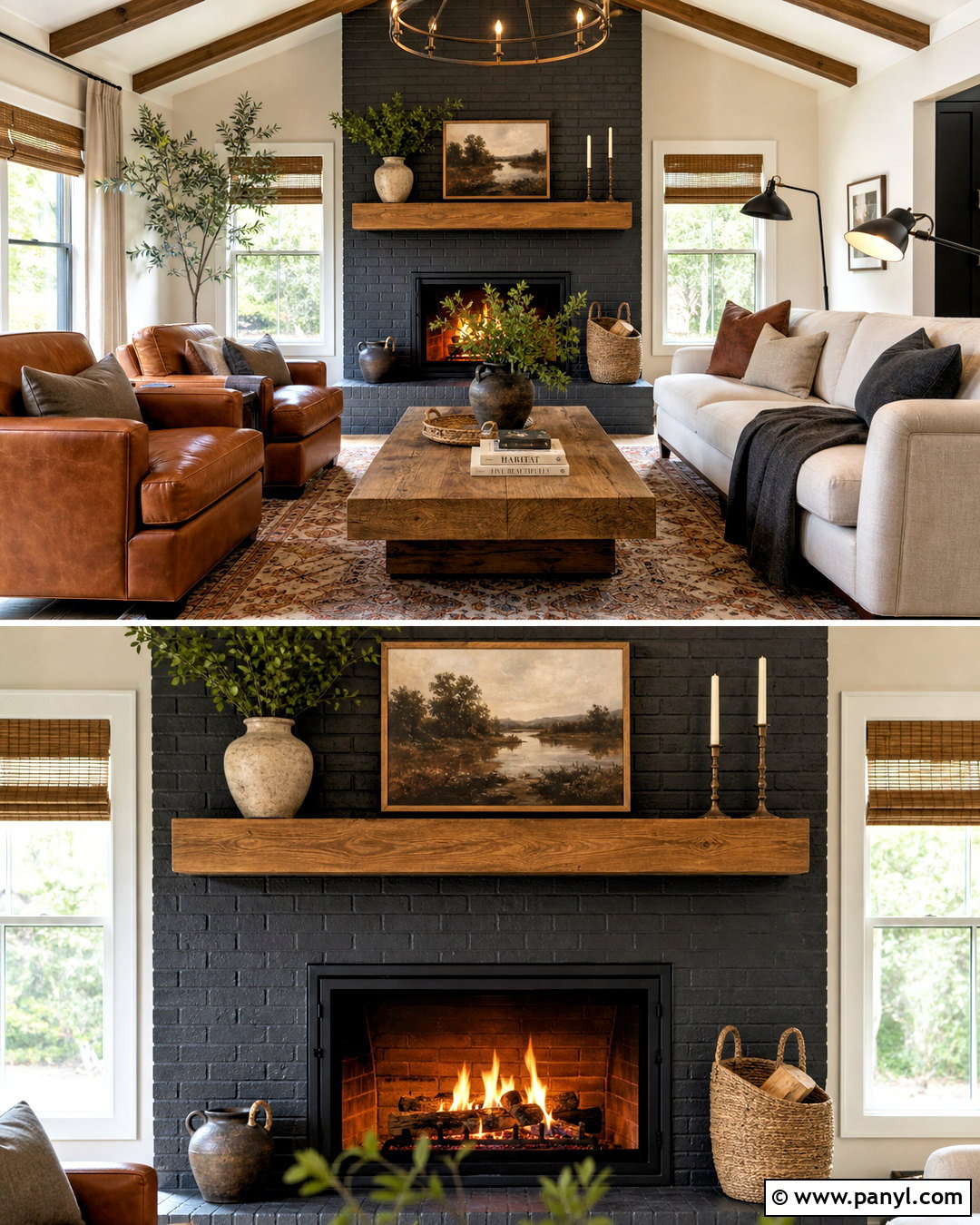 Iron Ore Fireplace With Leather Seating - 20 iron ore fireplace ideas