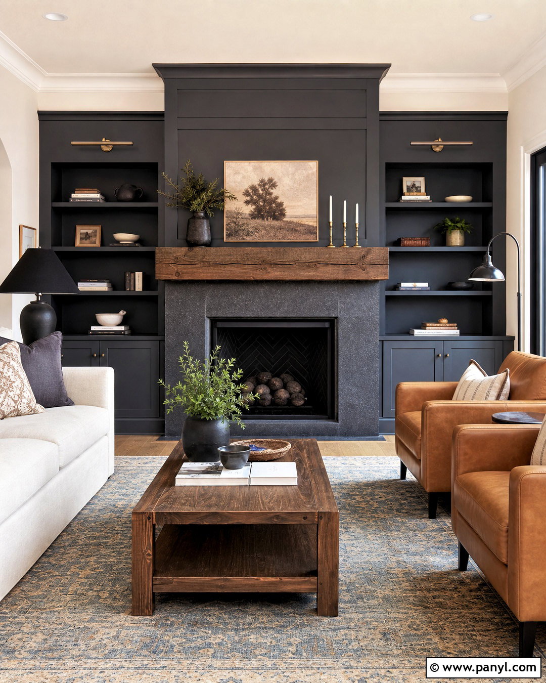 Iron Ore Fireplace With Wood Mantel - 20 iron ore fireplace ideas