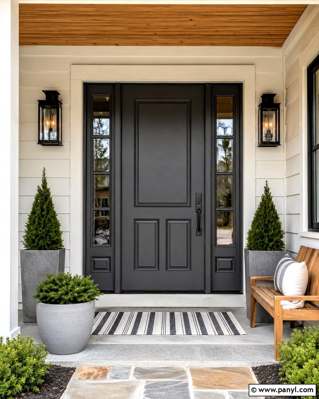 Iron Ore Front Door With White Siding - 20 iron ore vs peppercorn ideas