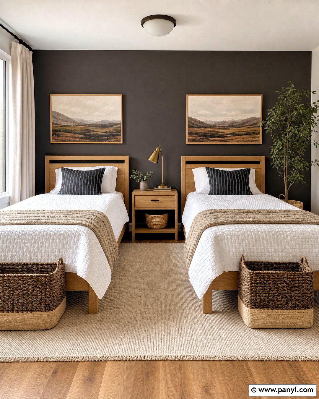 Iron Ore Guest Bedroom With Twin Beds - 20 iron ore accent wall bedroom ideas