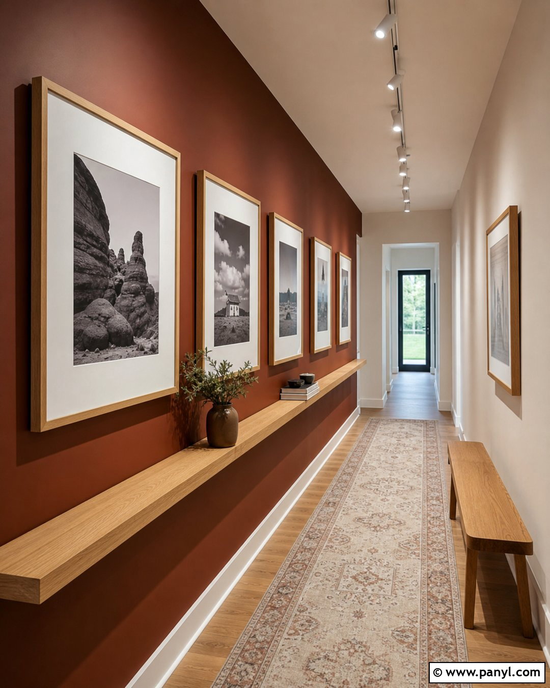 Iron Ore Hallway Gallery Wall - 30 Iron Ore Sherwin Williams Accent Wall Ideas