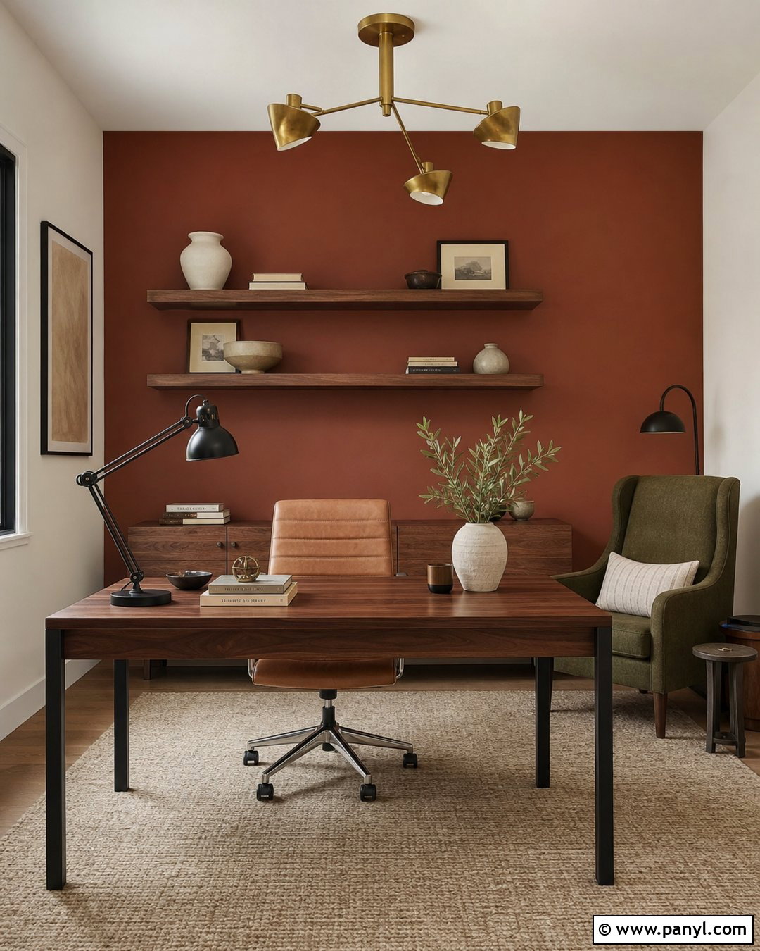 Iron Ore Home Office Accent Wall - 30 Iron Ore Sherwin Williams Accent Wall Ideas