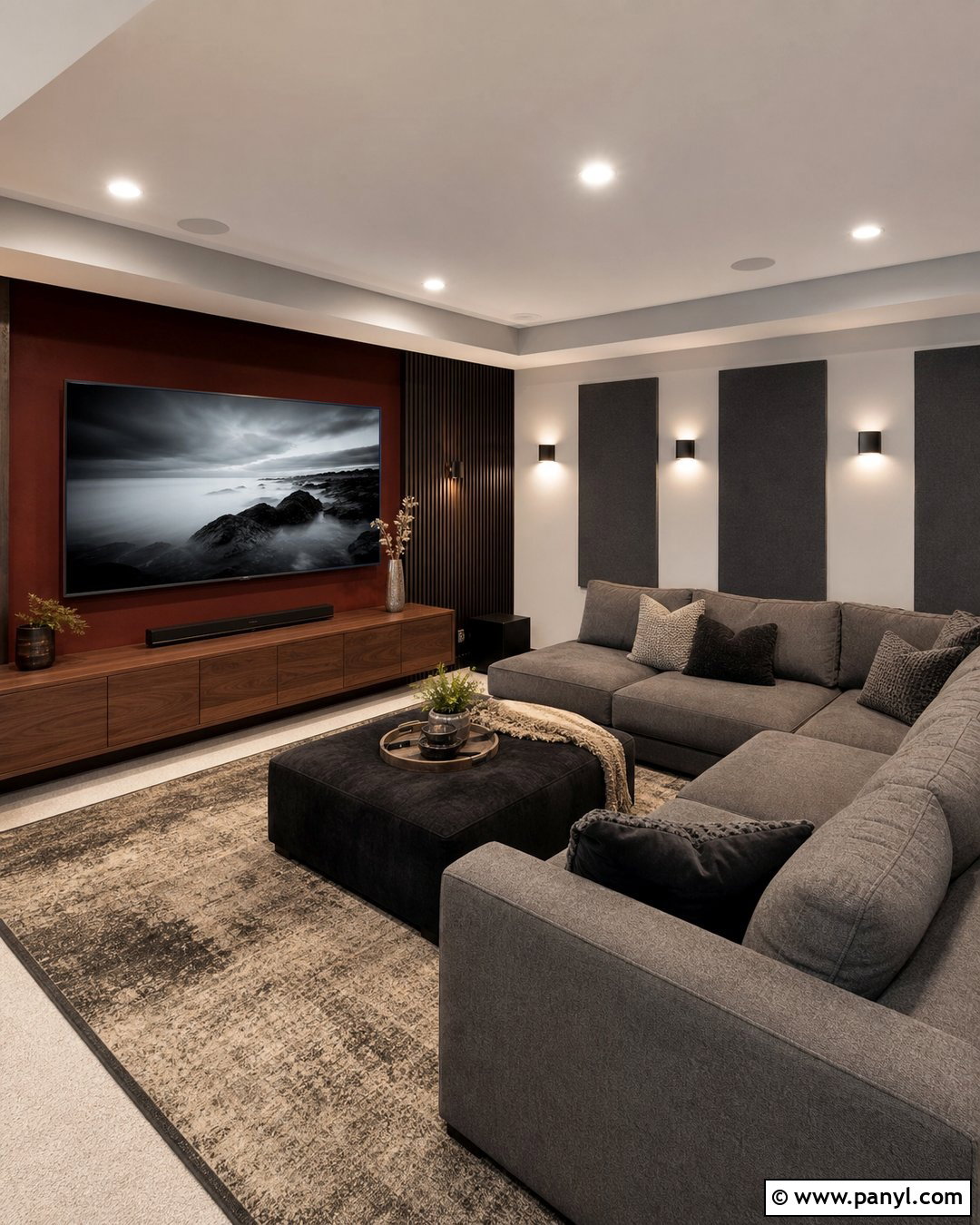 Iron Ore Media Room Accent Wall - 30 Iron Ore Sherwin Williams Accent Wall Ideas