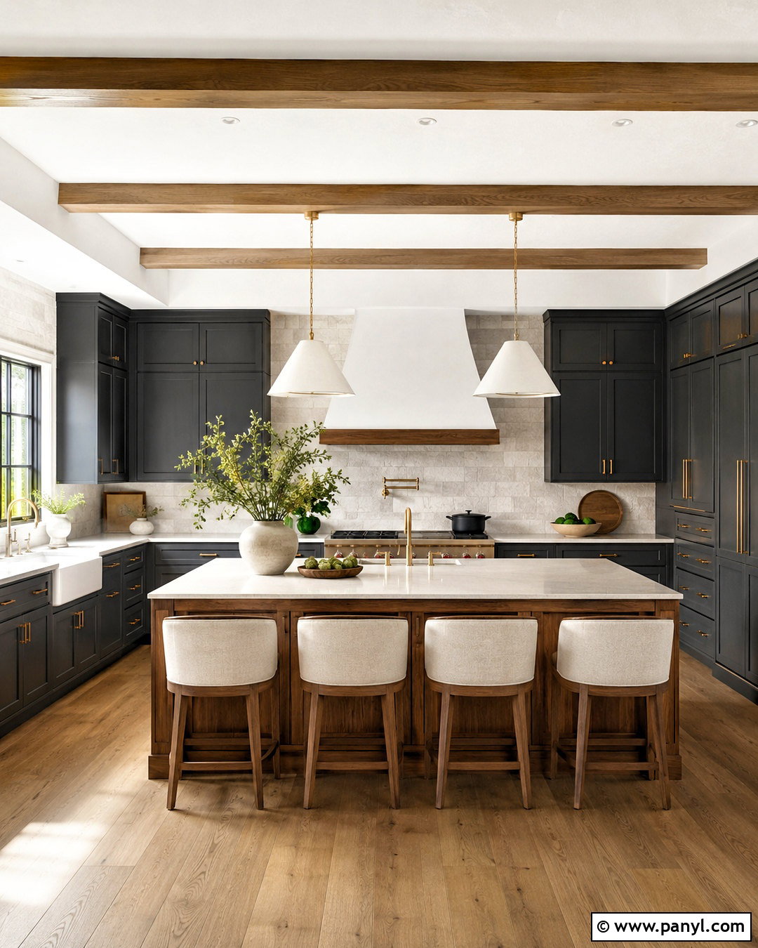 Iron Ore Perimeter Cabinets With Walnut Island - 20 iron ore sherwin williams cabinets