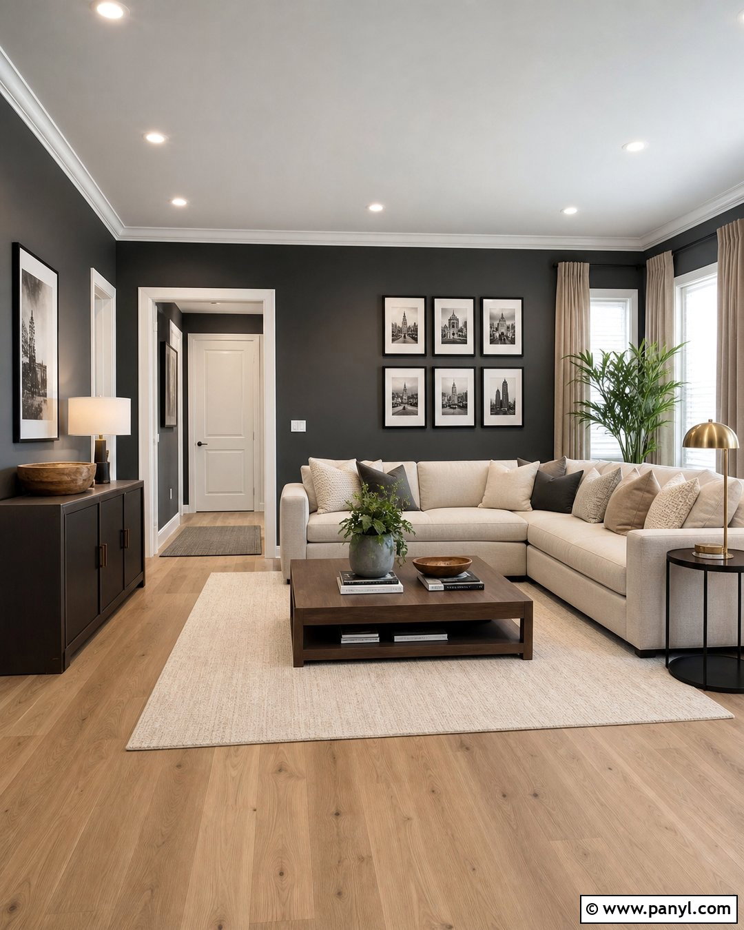 Iron Ore Walls With Pure White Trim - 25 Sherwin Williams Wall And Trim Combo Ideas