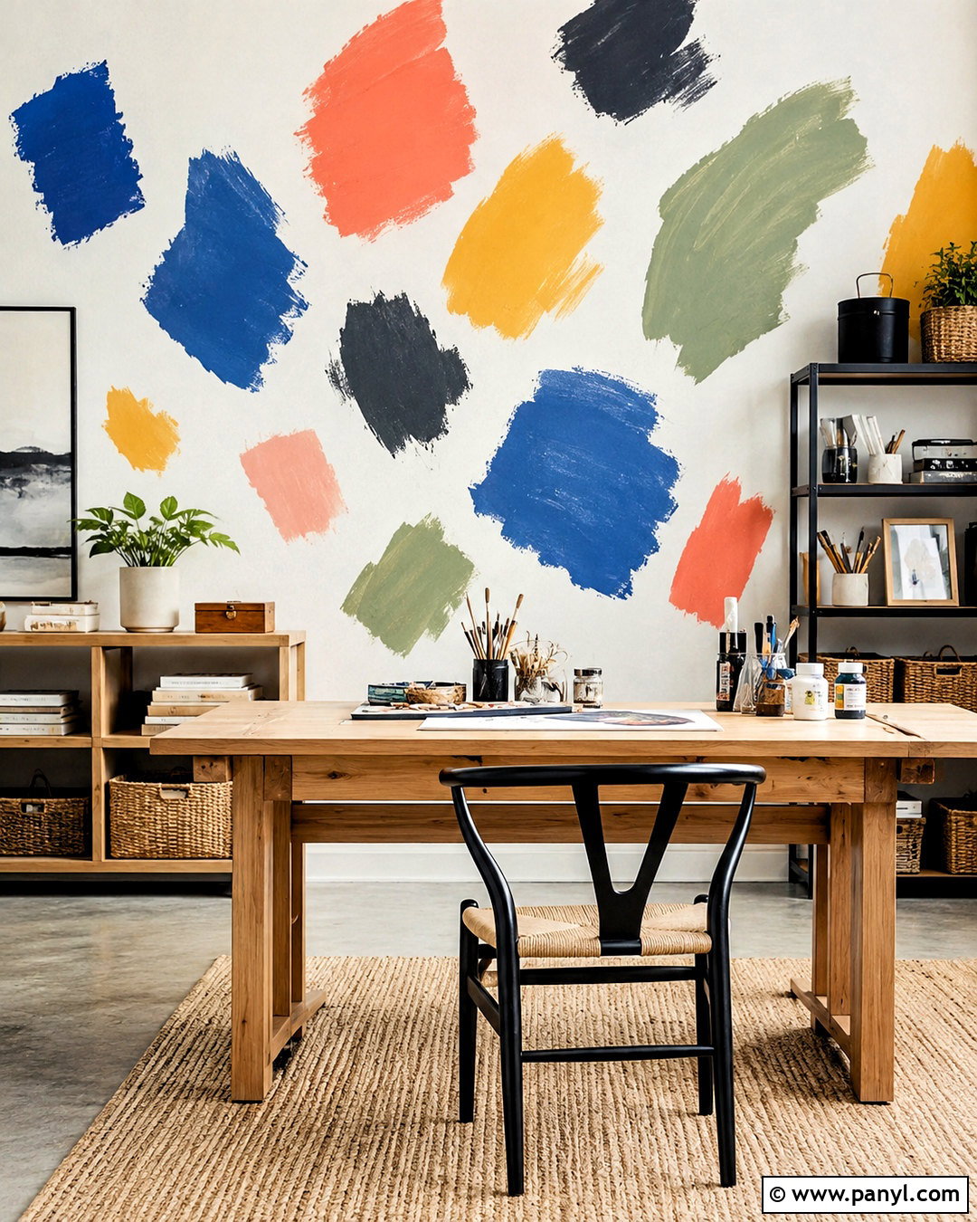 Irregular Brush Swatch Wall - 20 paint swatches wall ideas