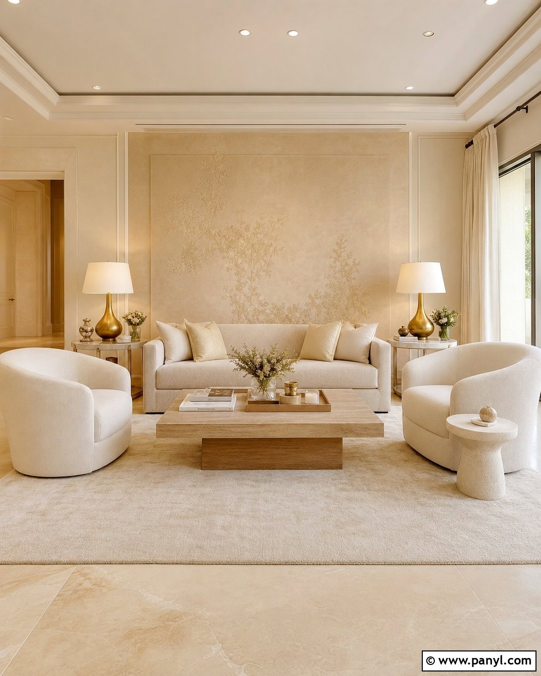 Ivory And Champagne Stucco Living Room Wall - 35 royal paint wall design for living room ideas