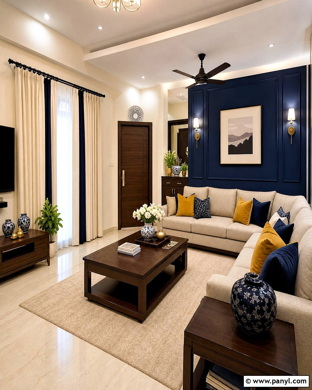 Ivory And Navy Blue Hall Colour - 20 hall colour ideas indian ideas