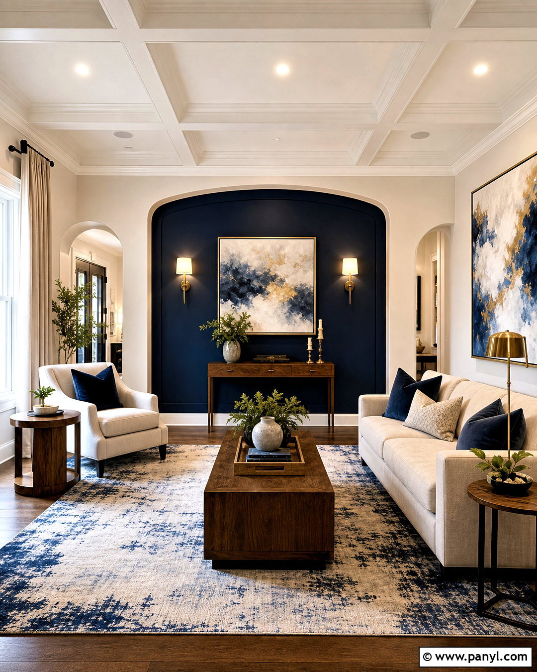Ivory And Navy Blue Hall Walls - 20 hall painting wall colors combination ideas
