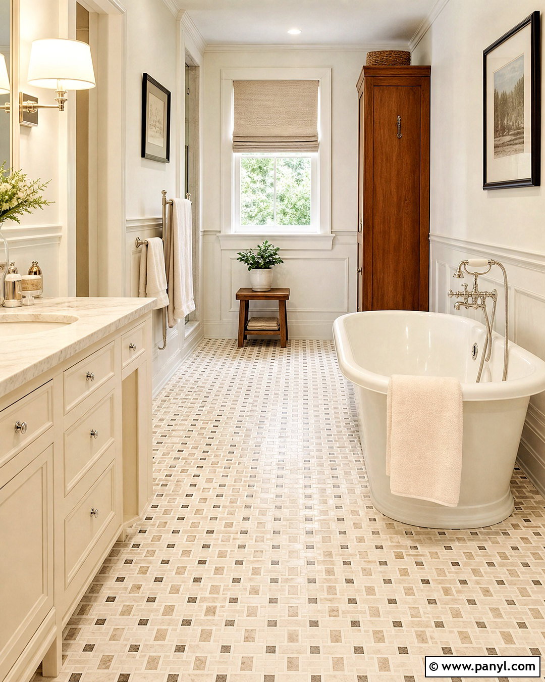Ivory And Taupe Basketweave Floor Tile - 20 latest tiles design for floor ideas