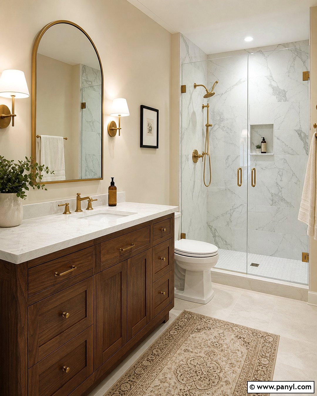 Ivory Bathroom With Marble - 35 Ivory Wall Paint Ideas