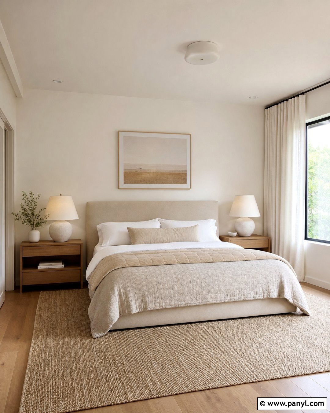 Ivory Bedroom With Beige Layers - 35 Ivory Wall Paint Ideas