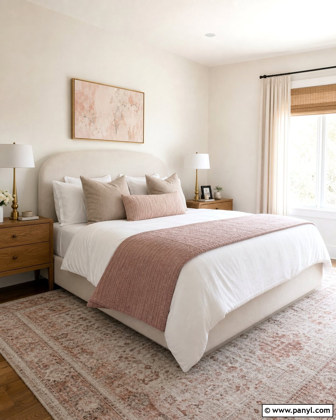 Ivory Bedroom With Blush Pink - 35 Ivory Wall Paint Ideas