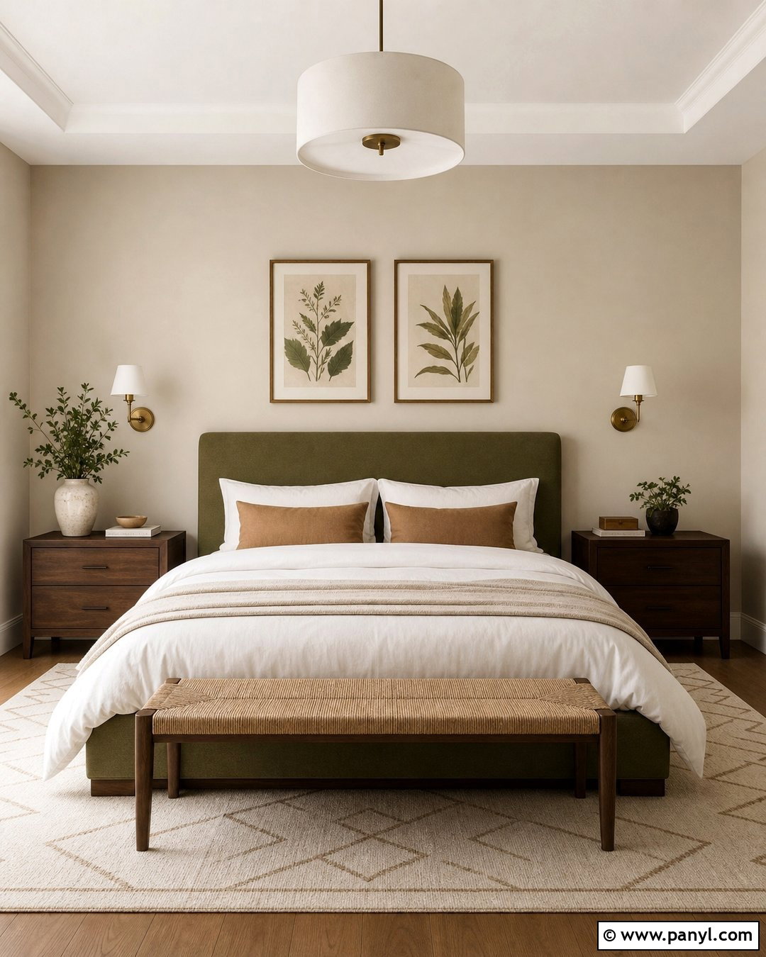 Ivory Bedroom With Olive Green - 35 Ivory Wall Paint Ideas