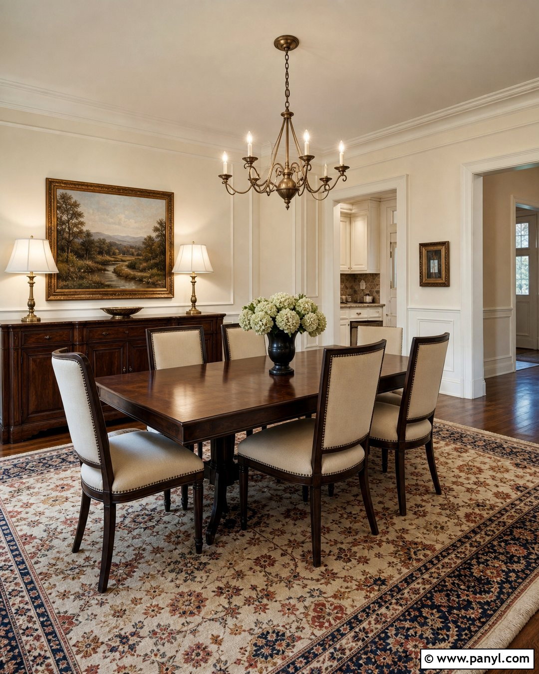 Ivory Dining Room With Dark Furniture - 35 Ivory Wall Paint Ideas