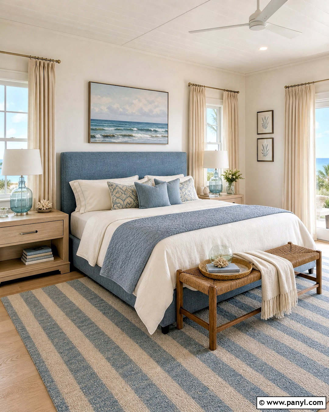 Ivory Lace Coastal Bedroom With Soft Blue - 20 ivory lace sherwin williams ideas