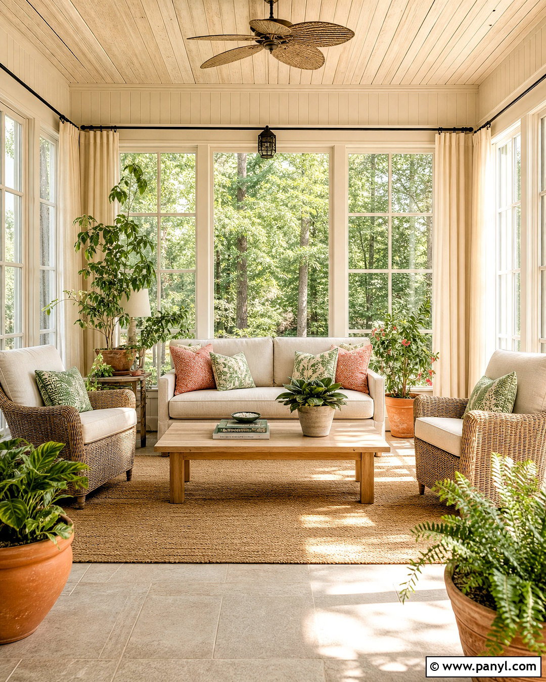 Ivory Lace Sunroom With Woven Furniture - 20 ivory lace sherwin williams ideas