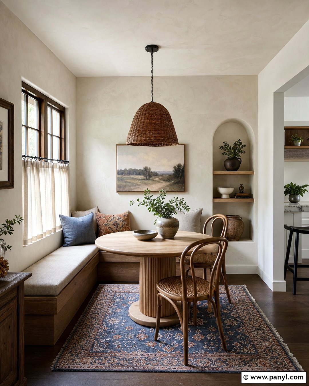 Ivory Limewash Dining Nook - 50 Limewash Walls
